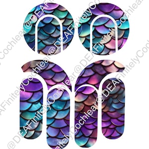 Puede incluir: Conjunto de cinco pegatinas de vinilo de colores iridiscentes, con un patrón de escamas de sirena, para un portátil, una botella de agua u otra superficie lisa.