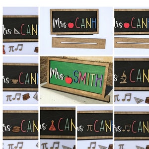 Teacher name plate, personalized name plate for teacher, chalkboard name plate