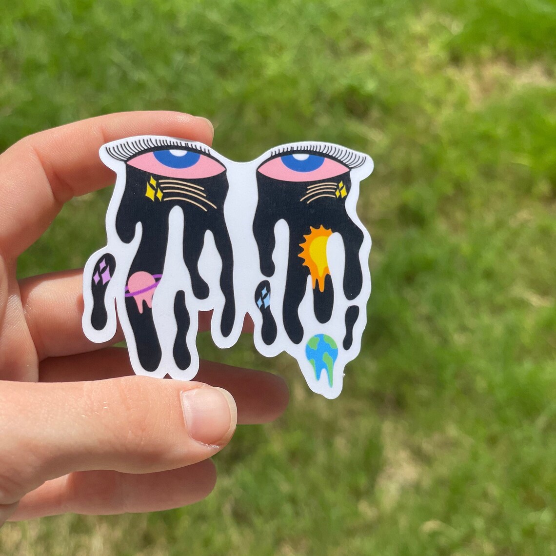 Space Eye Ripper Dripping Space Eyes Sticker - Etsy