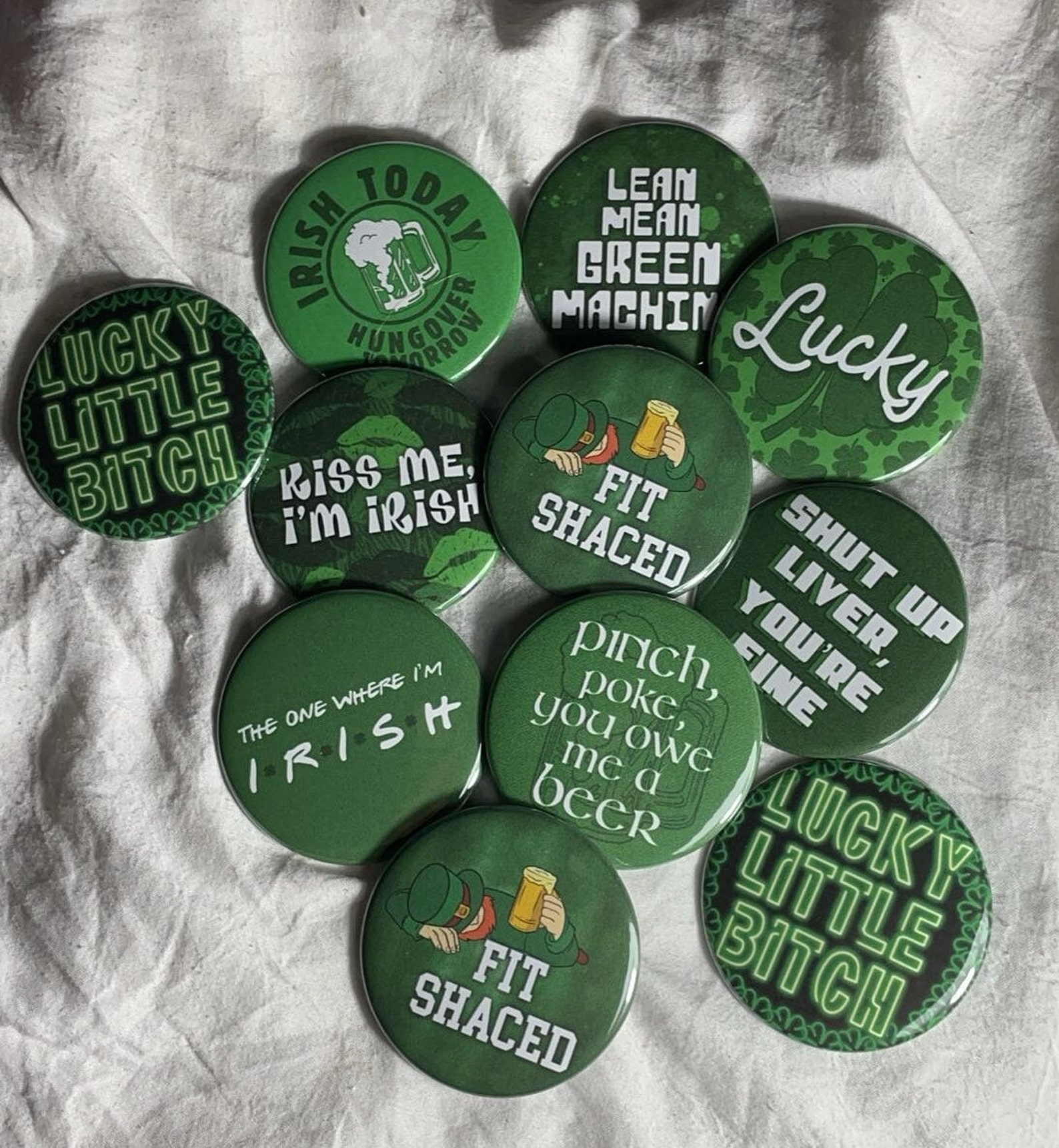 St. Patrick’s Day Button Pins - Etsy
