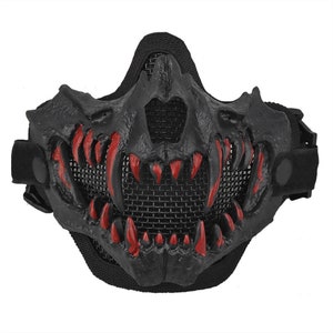 Wolf Half-Face Mask, Airsoft Ear Protection Skull Mask Hunting Paintball Halloween Mask