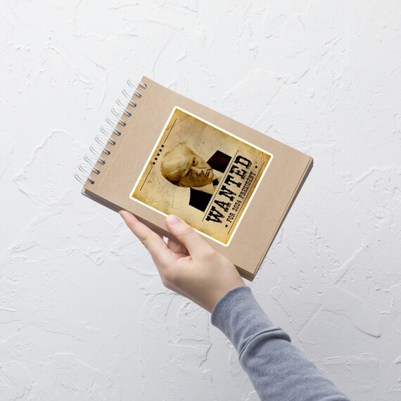 Donald Trump Wanted for President Sticker, Trump Mugshot Sticker