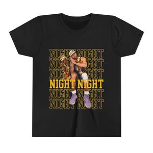 Camiseta juvenil "Buenas noches", ilustración de Steph Curry, baloncesto