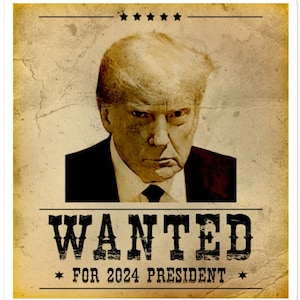Donald Trump Wanted for President Sticker, Trump Mugshot Sticker, Funny Trump MAGA Gift