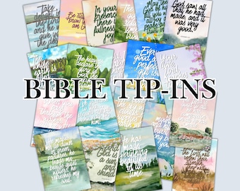May include: A collection of rectangular paper cards featuring watercolor landscapes and various inspirational quotes in black or white script lettering. The cards are layered in a stack, displaying diverse scenes including mountains, forests, and skies.