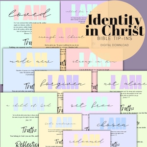 Identity In Christ Bible Journaling Tip-Ins | Scripture Study (Digital Download)