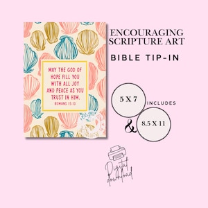 Bible Tip-In | 5x7 Printable | Encouraging Scripture | Christian Journaling Insert