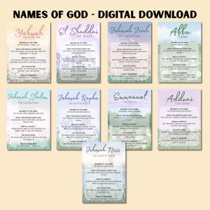 Names of God Bible Journaling Tip-ins | Scripture Study (digital ...