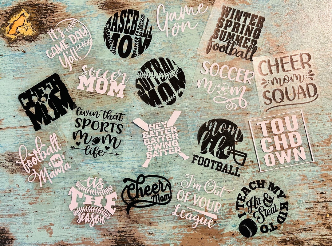 Permanent Adhesive Decal Transfer Bundle Sports Mom Decal - Etsy