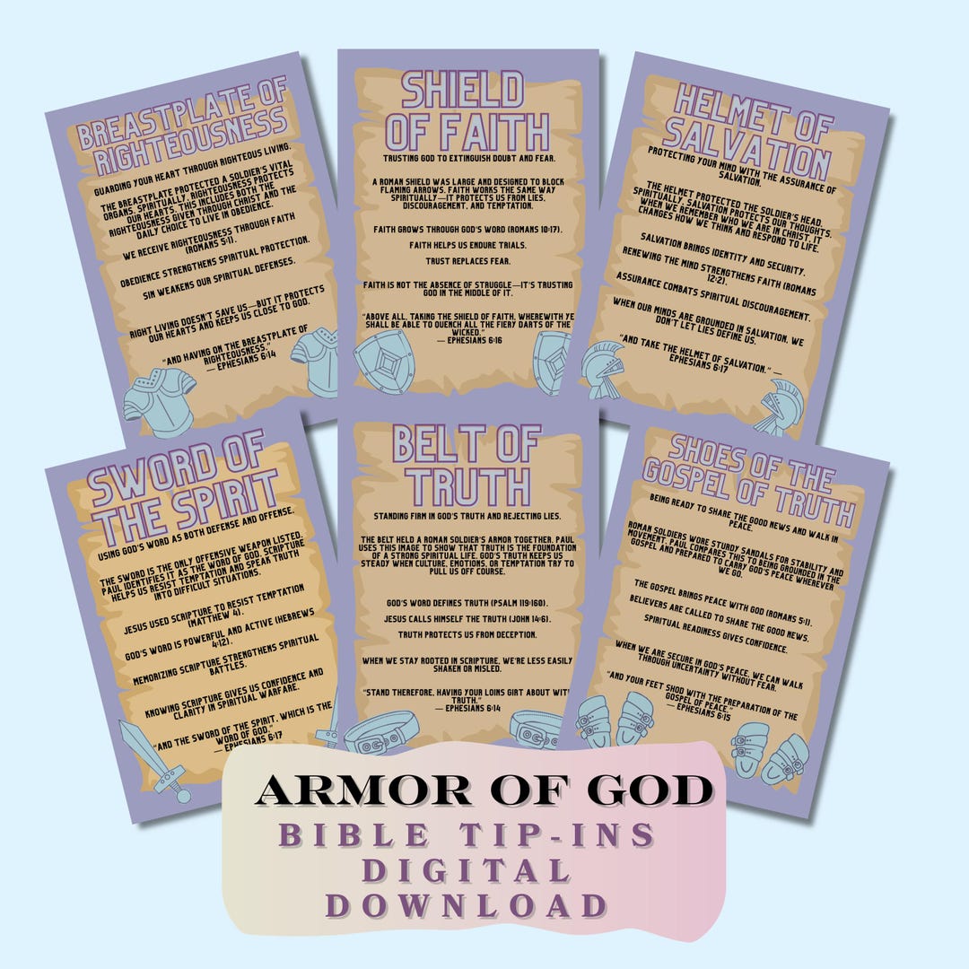 Armor of God Bible Journaling Tip-ins | Scripture Study (digital ...