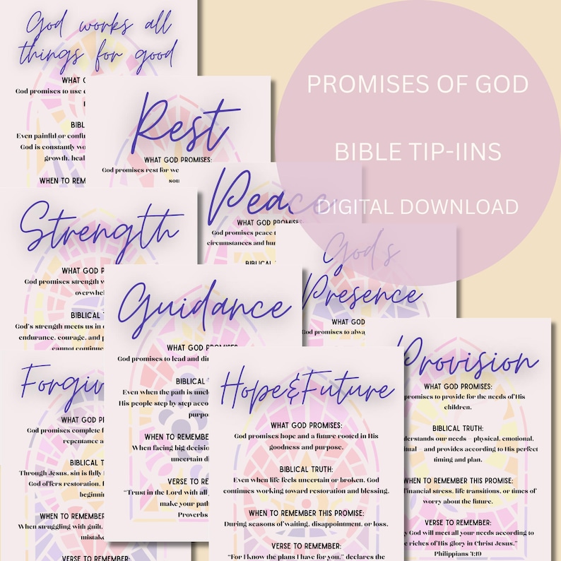 Promises of God Bible Journaling Tip-ins | Scripture Study (digital ...