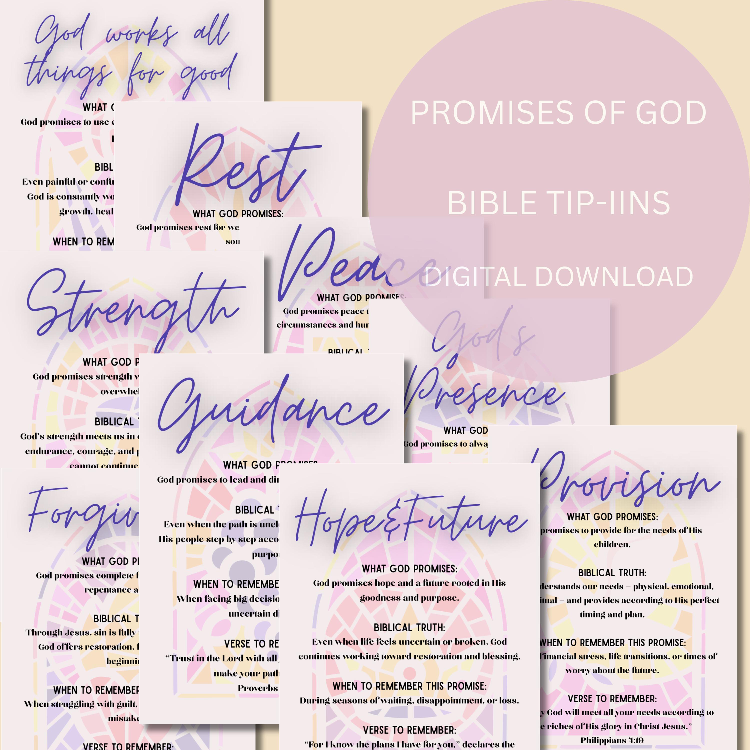 Promises of God Bible Journaling Tip-ins | Scripture Study (digital ...