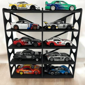 3D Printed 10-Car Diecast Display for Hot Wheels & 1/64th Scale Diecast Vehicles diorama