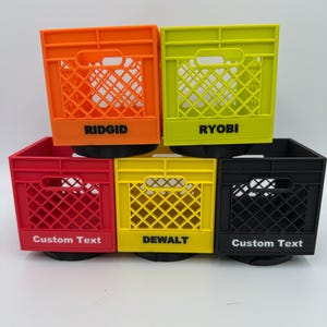 3D Printed Mini Milk Crate for Milwaukee Packout: Custom Text Option