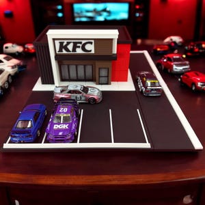 3D Printed KFC Diorama | 1:64 | Die Cast | 1/64 Display | Diorama Display | 164 Diorama | Die Cast Display