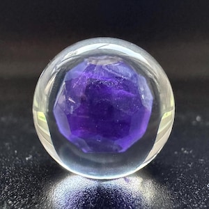 Amethyst in 18mm epoxy sphere, purple LED *READ DESCRIPTION*