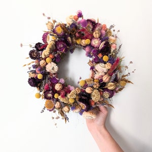 Dried Floral Wreath: Berry | Indoor Home Decor | Handmade Eclectic Floral Design