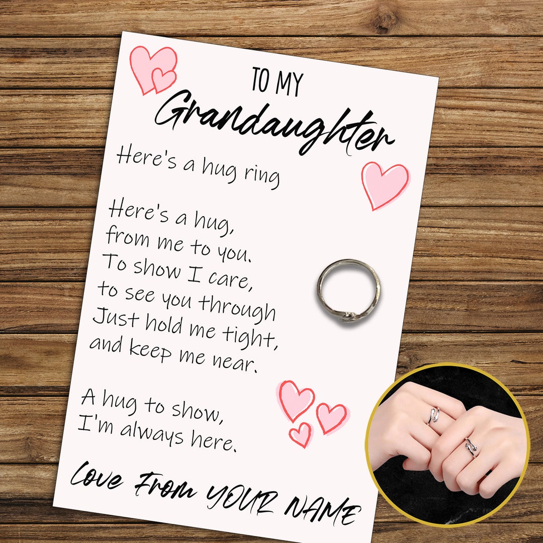 Hug The Rung Personalised Granddaughter Hug Ring, Send a Hug From Me to You ...
