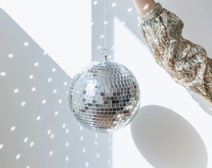 8 Inch (pack of 4) Disco Ball Decor Vintage Retro | Hippie Funky 70s Mirror Ball Party Decor | Night Party Disco Wedding Retro Hanging Decor