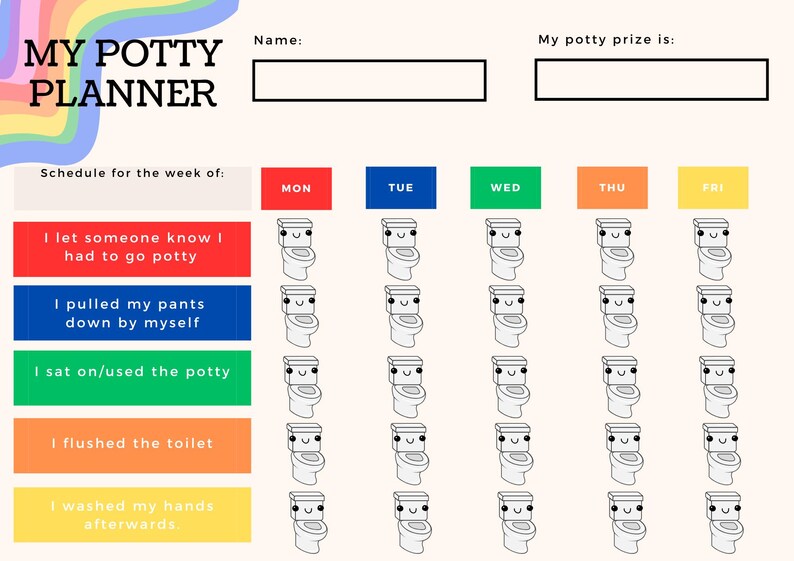 Potty Training Visual Schedule for School | 2-page Printable Toileting ...