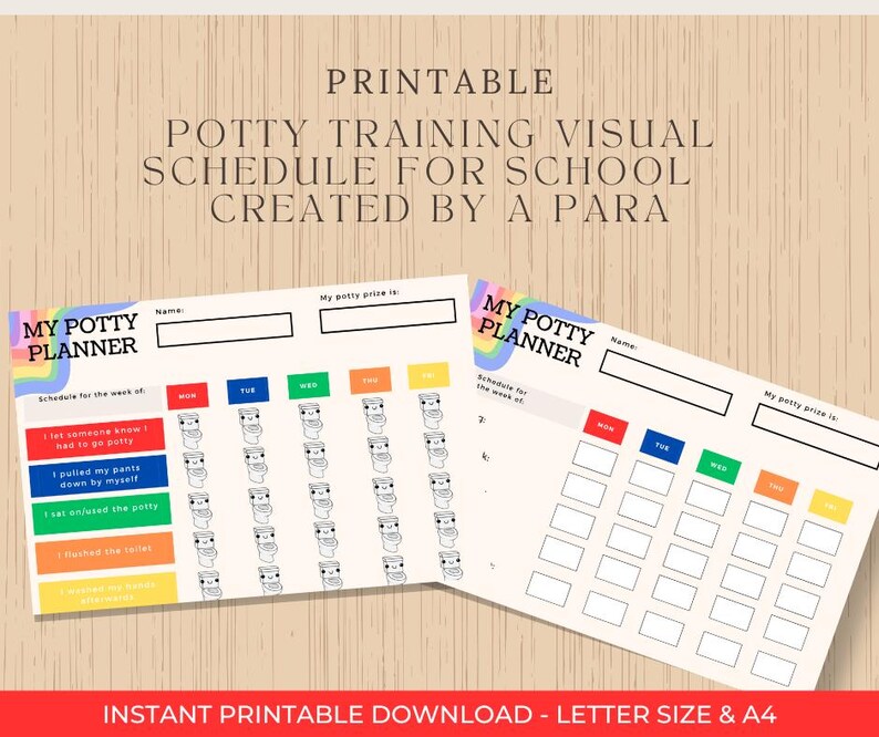 Potty Training Visual Schedule for School | 2-page Printable Toileting ...