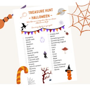 Búsqueda del tesoro de Halloween imprimible / Búsqueda del tesoro de Halloween / Búsqueda del tesoro al aire libre / Actividad imprimible / Actividad educativa para niños