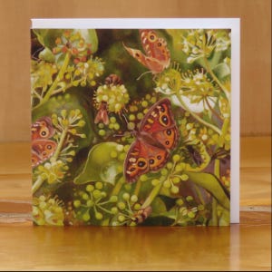 Carte de voeux papillons et abeilles, fabriquée en Australie, à partir d'une oeuvre d'art originale