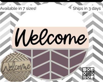 Barn Quilt Door Hanger, Barn Quilt Welcome sign