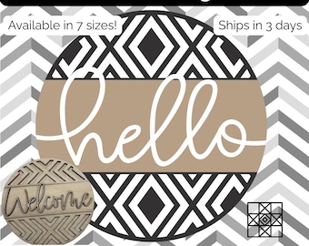Barn Quilt Door Hanger, Barn Quilt Welcome sign
