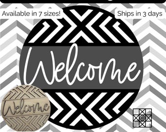 Barn Quilt Door Hanger, Barn Quilt Welcome sign