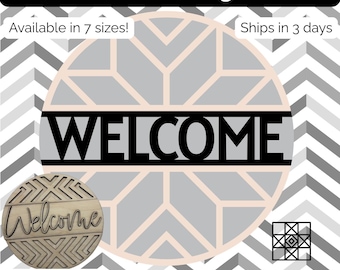 Barn Quilt Door Hanger, Barn Quilt Welcome sign