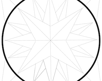 Mariner's Compass Barn Quilt Pattern: DIY Yard Art (Paper Pattern)