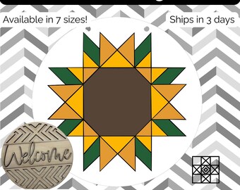 Barn Quilt Door Hanger, Barn Quilt Welcome sign
