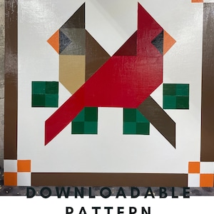 Cardinal Barn Quilt Pattern, PDF Pattern, Barn Quilts, DIY Barn Quilt, Make a Barn Quilt, Paint a Barn Quilt, Barn Quilt Patterns