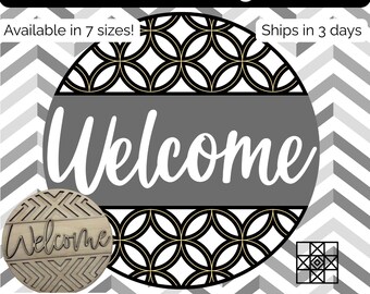 Barn Quilt Door Hanger, Barn Quilt Welcome sign