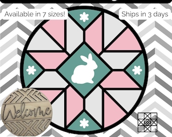 Barn Quilt Door Hanger, Barn Quilt Welcome sign