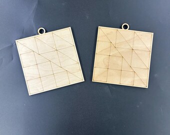 Unfinished Birch Wood Barn Quilt Ornament, DIY Craft