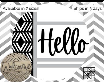 Barn Quilt Door Hanger, Barn Quilt Welcome sign