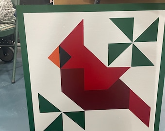 Cardinal Barn Quilt Pattern: DIY Painting Guide (PDF Pattern)