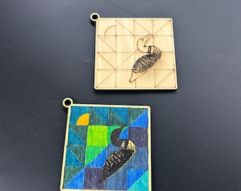 Barn Quilt Ornaments, 4.5" Ornaments, Barn Quilt, Ornaments, Laser Engraved Ornaments