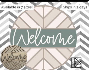 Barn Quilt Door Hanger, Barn Quilt Welcome sign