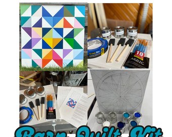 DIY Barn Quilt Painting Kit: Exterior Decor, Choose Your Colors