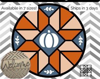 Barn Quilt Door Hanger, Barn Quilt Welcome sign