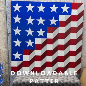 Waving Flag Barn Quilt Pattern, PDF Pattern, Barn Quilts, DIY Barn Quilt, Make a Barn Quilt, Paint a Barn Quilt, Barn Quilt Patterns