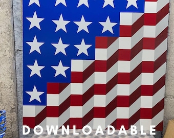 Waving Flag Barn Quilt Pattern: DIY Project (PDF Pattern)