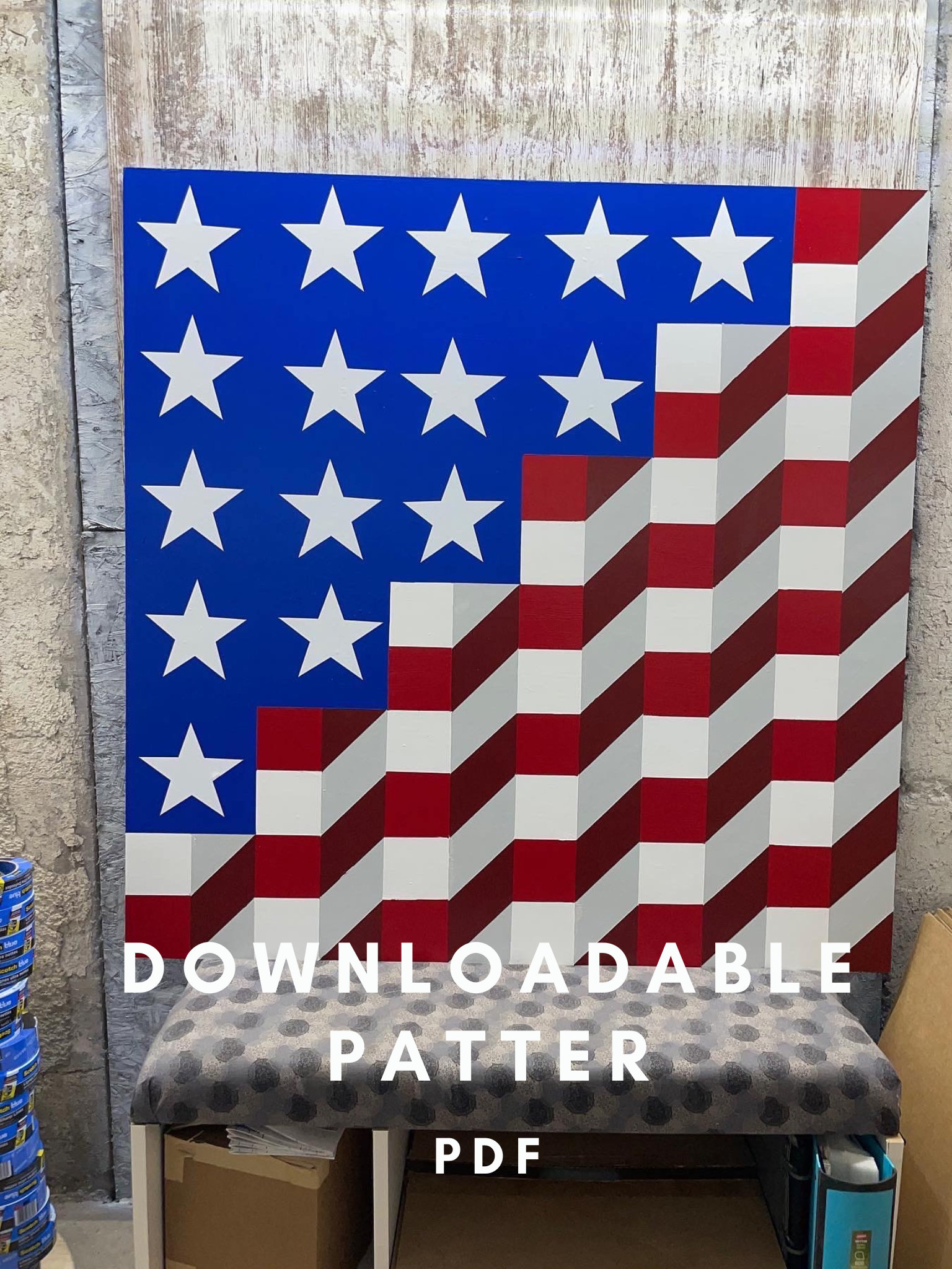 American Flag Waving Stencil Durable & Reusable Stencils 7x4 Inch FREE  SHIPPING