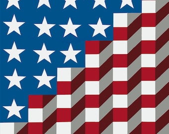 Barn Quilt Pattern SVG: Waving Flag Design (Digital File)