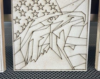 Laser Engraved Barn Quilt Pattern on MDO: Ready to Paint