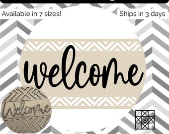 Barn Quilt Door Hanger, Barn Quilt Welcome sign