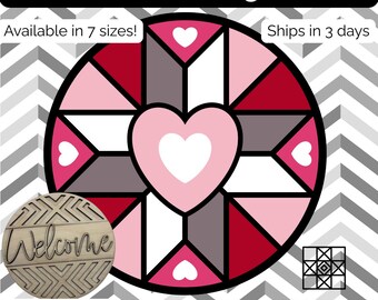 Barn Quilt Door Hanger, Barn Quilt Welcome sign